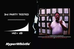 Hyperwhistle the Original Worlds Loudest Whistle up to 142Db Loud, Very Long Ran