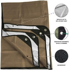 Heavy Duty Coyote Brown Insulated Tarp – Windproof Blankets for Outdoor Survival