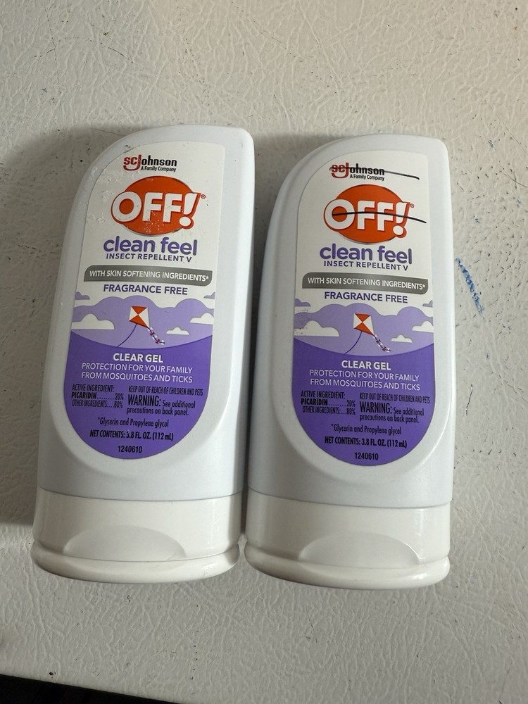 OFF! INSECT REPELLENT CLEAR GEL Fragrance-Free Protection Skin Hydrating 2 Pack