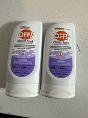 OFF! INSECT REPELLENT CLEAR GEL Fragrance-Free Protection Skin Hydrating 2 Pack