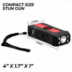 Mini Stun Gun Flashlight Rechargeable Powerful EDC Black