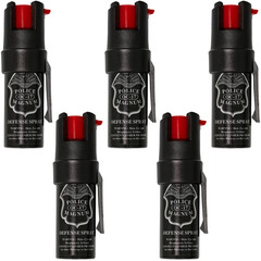 Police Magnum pepper spray USA self defense security 5 pack 1/2oz Pocket Clips