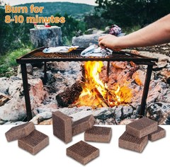 Natural Fire Starters BBQ Grill Fireplace Campfire Charcoal 128 Pcs Mini Square