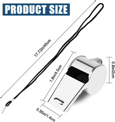 3 Pcs Whistle,Stainless Steel Sports Whistle with Lanyard for Coaches Referees E
