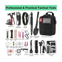 Survival Kit, First Aid Kit Survival Gear Tools Trauma Kit with Molle Pouch f…