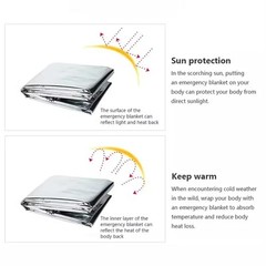 Emergency Blanket Outdoor Survive First Aid Rescue Kit Thermal Blanket for Campi