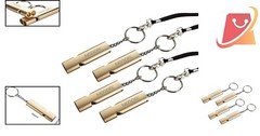 Emergency Whistles Aluminum 4 Pack Ultra Loud with Keychain for Outdoor Safety