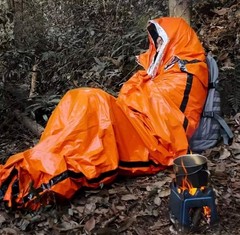 Portable Hypothermia Prevention Sleeping Bag Whistle Pendant Kit Hiking Camping