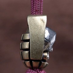 Dual Color Skull Grenade Brass Knife Beads EDC DIY Paracord Woven Bracelets