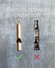 Premium Brass Whistles 125 decimals Set of 2 – Includes 2 Black Lanyard 30 In…