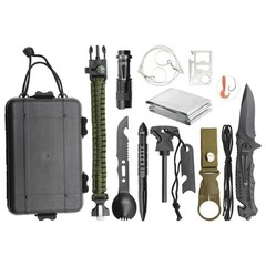12 in 1 Survival Kit w Case Outdoors Camping Scouting Hunting Fishing