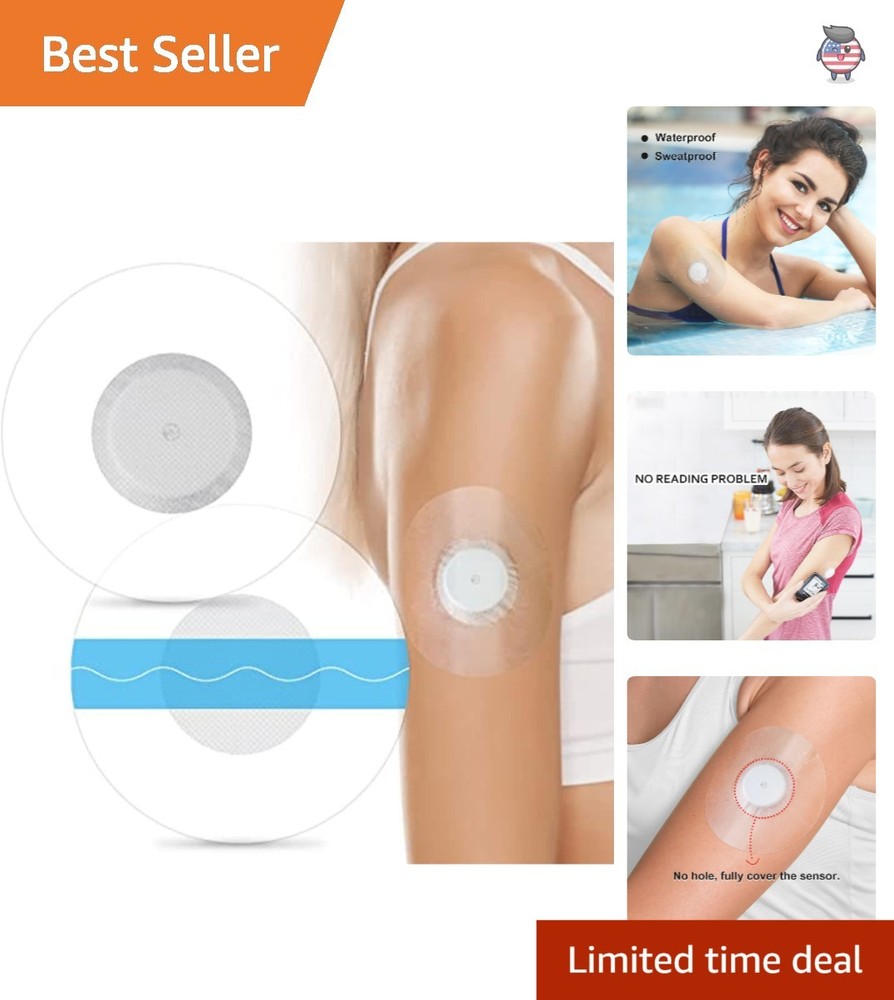Hypoallergenic Waterproof Adhesive Patches for CGM – 15-Day Stay 60 Pieces