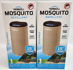 2 Pack Thermacell Patio Shield Riverbed Mosquito Repeller Scent Free 15ft Zone