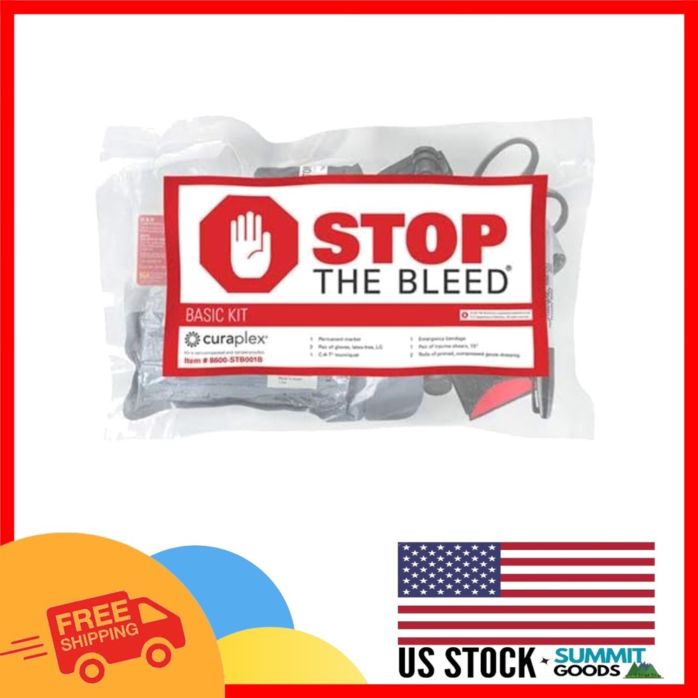 Compact 8-Piece Stop The Bleed Kit with CAT Tourniquet – Emergency Preparedness