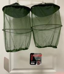 Mosquito Head Net Hat Set of 2 Insect Face Cover-Hiking Fishing Bushline Outdoor