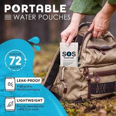 S.O.S. Emergency Water 5 year shelf life | Pack of 62 | With Tips