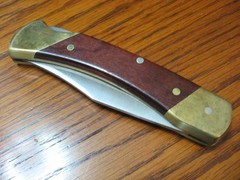 rmk99 Schrade Uncle Henry 8.7″ Folding Knife LB7 USA Wood/Brass Handle VG st135