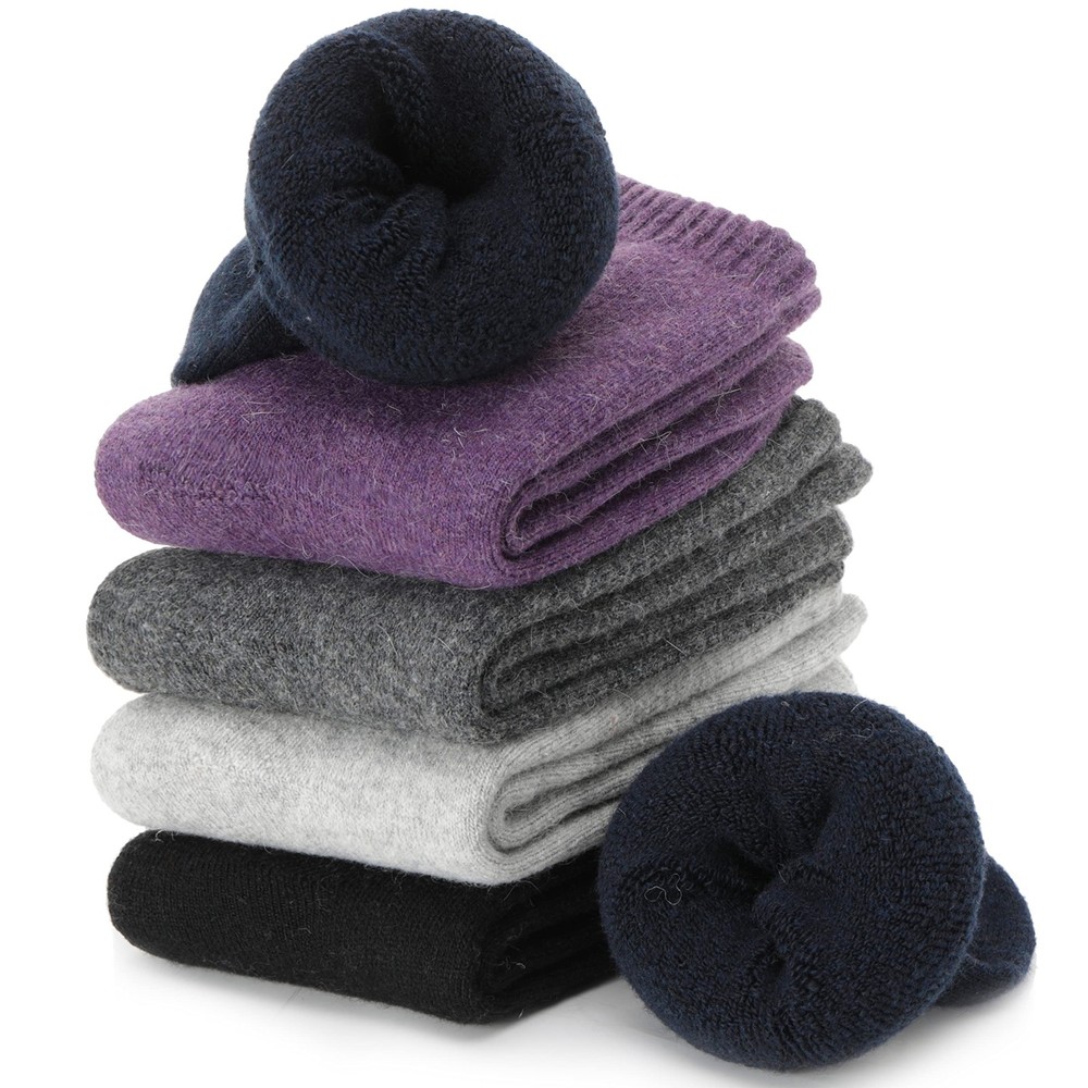 ProEtrade Merino Wool Socks Thermal Warm Winter Thick Medium, Solid Color B
