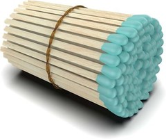 ZIKANI Regular Stick Blue Tip Matches 4 Inch Refill for Cloche Jar 200 pcs