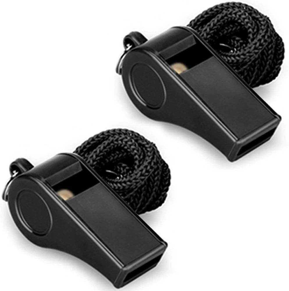 Whistle, 2 Packs Plastic Sports Whistles with Lanyard, Loud Crisp Sound Whistle