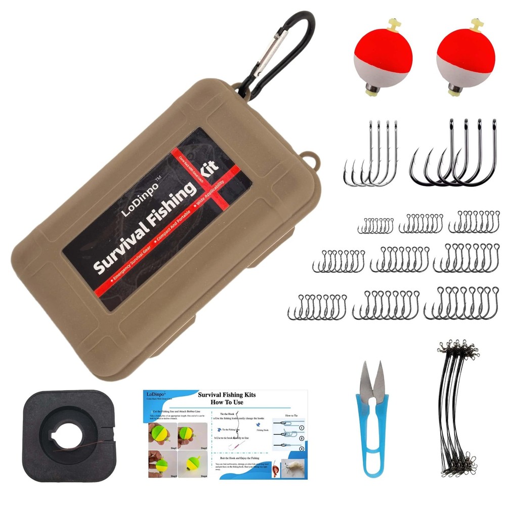 Pocket Survival Fishing Kit,Emergency Tackle Box,Camping&Hiking