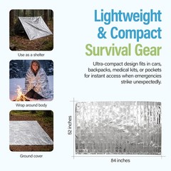 Emergency Thermal Foil Mylar Blanket 82×54 Inch Survival Shelter Heat Reflect 10