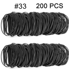 AMUU Black Tactical Rubber Bands Size 33 – 200 Pieces for Office
