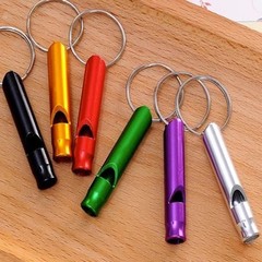 5/10pcs Multifunctional Aluminum Emergency Survival Whistle Keychain for Camping