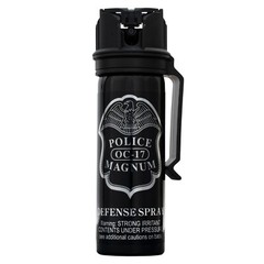 2 POLICE MAGNUM Pepper Spray 3oz Flip Top Stream Belt Clip Tactical Self Defense
