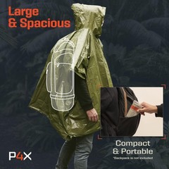 Emergency Blankets & Rain Poncho Hybrid Survival Gear and Equipment, Heavy Duty, Spoke…