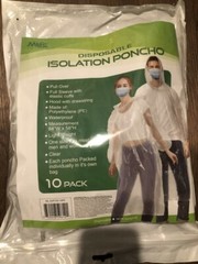 New MiLife Clear Disposable Isolation Ponchos – Pack of 10 – One Size Fits All