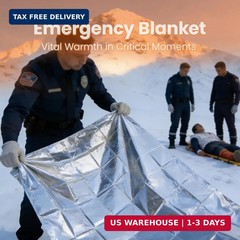 4PCS Thermal Mylar Emergency Blankets 82×52 Waterproof Camping Hiking