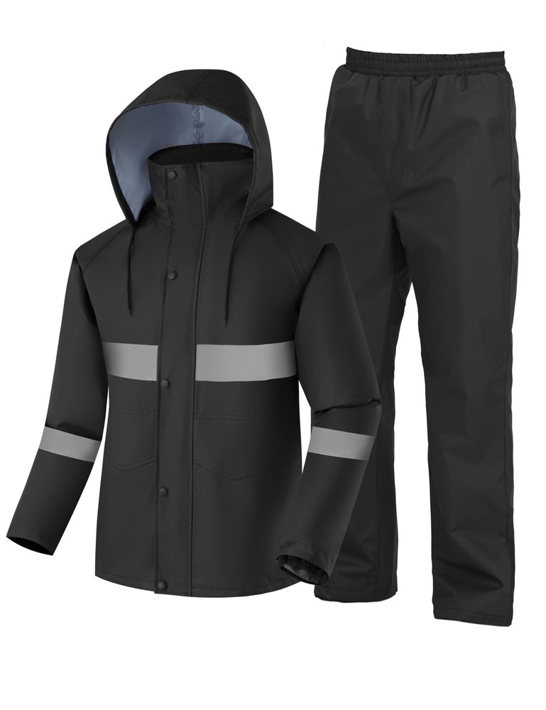 Ubon Waterproof Rain Suits for Men Including Jackets XX-Large, Hi-vis Black