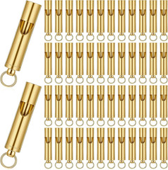 50 Pack Brass Whistles, Emergency Whistles Bulk Loud Safety Whistles for Adults