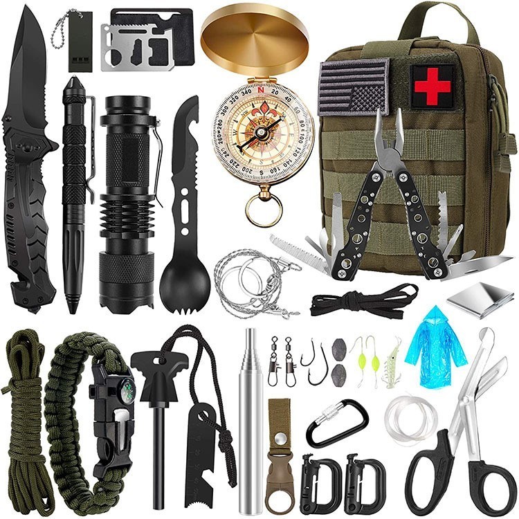 Tactical Emergency Survival Kit Outdoor Sports Hiking Camping SOS Tool Equipment