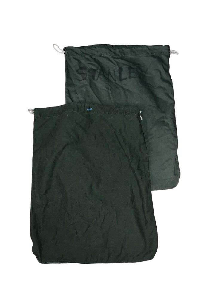 2 Used Vintage Military Issue Green Army Duffle Drawstring Bags
