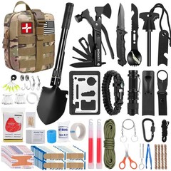 LUXMOM Survival Kit and First Aid Kit, 142Pcs Professional Survival Gear and Equ