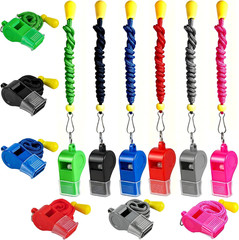 12 Packs Sports Whistles with Lanyard, for Coaches, Referees and Officials