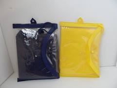 Essex Mfg. Vtg. Yellow/Blue Lightweight Rain Poncho 52″×80″ – NEW – Lot of 2