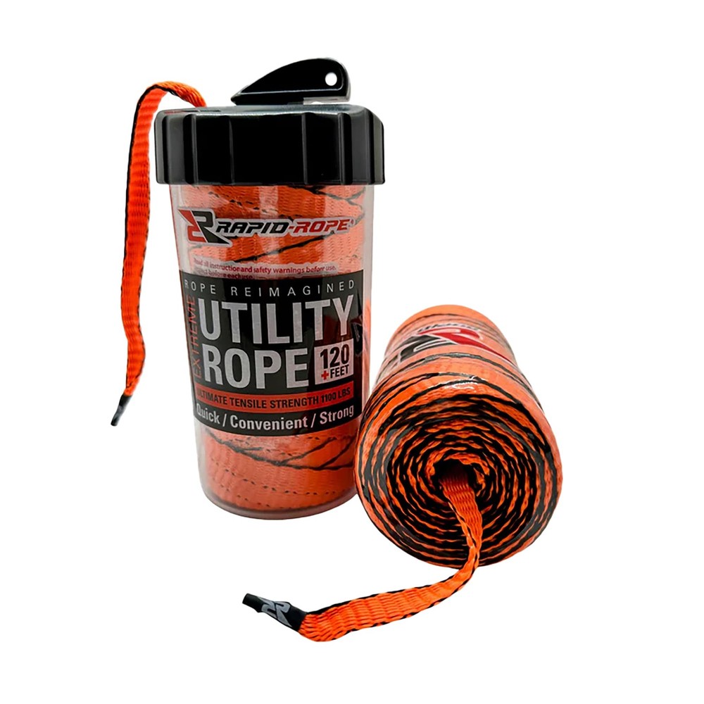 Rapid Rope Canister, 120ft Orange Tactical Paracord, 1100lb Test, USA Made