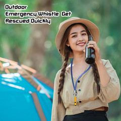 7 Pcs Attention Whistle with Key Chain, Aluminum Extra Loud Whistle Key Chain St