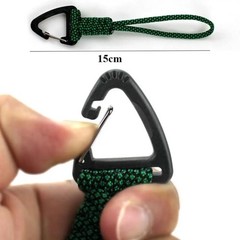 Paracord Lanyard Survival Keychain Carabiner Triangle Buckle Strap Braided Cord
