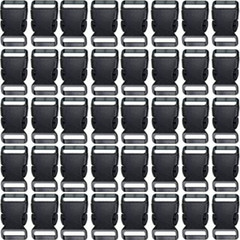 5/8 Inch, 40 Pack Black Plastic Side Release Buckle for Paracord Bracelets (5/8″