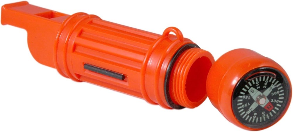 Coghlan’s 5-in-1 Survival Aid, Fire Starter Flint Tool, Compass Whistle, Lanyard