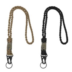 Neck Lanyard for Keys, 2Pcs & Black/Brown Fit for (Keys Whistle)