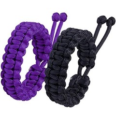 Paracord Survival Bracelets Braided Paracord Handmade Rope for black&purple