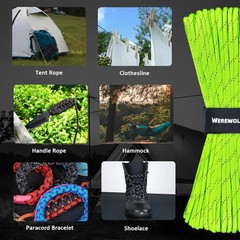 Reflective Paracord Rope 7 Strand Type III Parachute Cord 4Mm 100Ft / 200Ft for