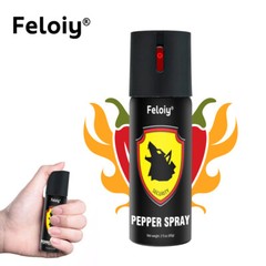 Feloiy Pepper Spray Maximum Strength 2oz, 16 ft, Black, Made in USA