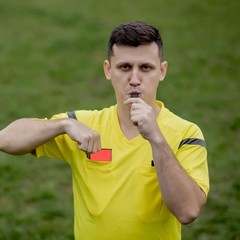 Soccer Referee Kit Whistle with Lanyard & Red Yellow Cards for Coaches