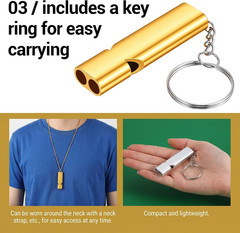 50 Pcs Emergency Whistle, Aluminum Alloy Safety Whistles with Keychain 120 Db Lo